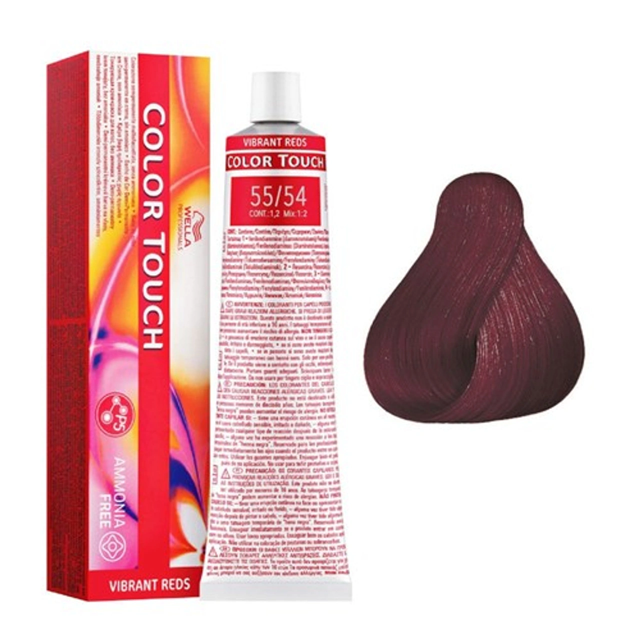 Wella Color Touch Hajszínező - 55/54 60ml Light Brown Intensive Mahogany Red képe 2